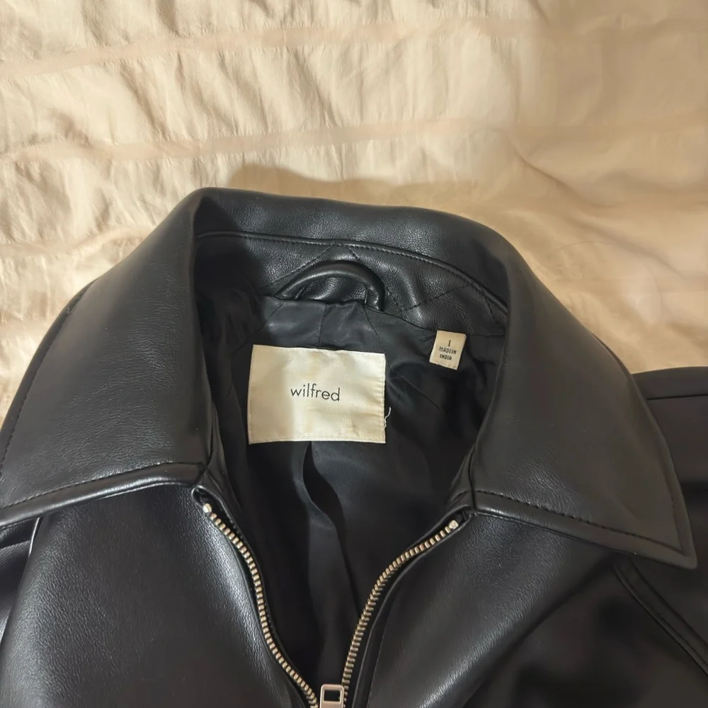 Wilfred Black Leather Jacket - Picture 2 of 6